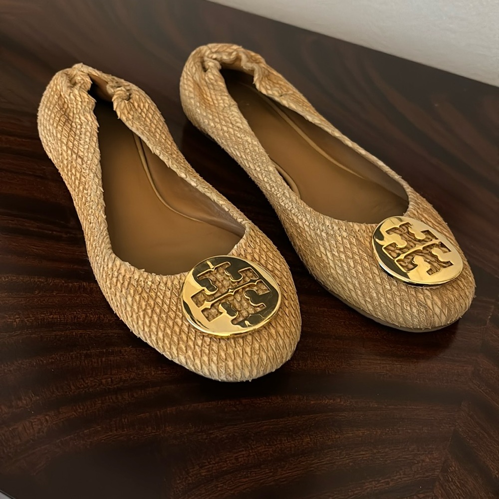 Tory Burch Python Tan Reva Ballet Flats - image 1